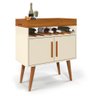 Aparador Café Drink com Portas Pés em Madeira Pinus Off White/caramelo - 2
