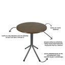 Ver imagem 3 de Mesa Bistrô Baixo Cinza com Tampo Redondo Amadeirado