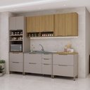 Ver imagem 1 de Cozinha Modulada Compacta 5 Peças com Espaço para Micro-onda Cinammon-freijó