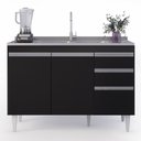 Ver imagem 7 de Armário de Cozinha Modulado de Canto Direito 4 Peças Cp39 com Pia Inox Preto - Lumil Lumil Móveis