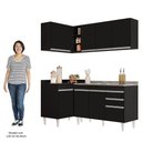 Ver imagem 5 de Armário de Cozinha Modulado de Canto Direito 4 Peças Cp39 com Pia Inox Preto - Lumil Lumil Móveis