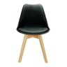 Cadeira Charles Eames Leda Luisa Saarinen Design Wood Estofada Base Madeira - Preta - 5