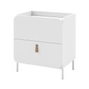 Ver imagem 3 de Mesa de Cabeceira 50x55,5cm 2 Gavetas e Pés Metálicos Branco BCR35