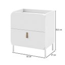 Ver imagem 5 de Mesa de Cabeceira 50x55,5cm 2 Gavetas e Pés Metálicos Branco BCR35