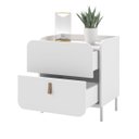 Ver imagem 4 de Mesa de Cabeceira 50x55,5cm 2 Gavetas e Pés Metálicos Branco BCR35