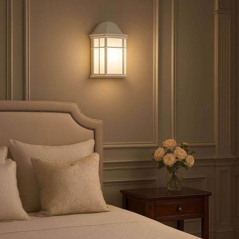 Kit 12 Luminárias Arandelas Parede Externa Jardim Muro 25cm Lente Fosca de Ville Dital Branco