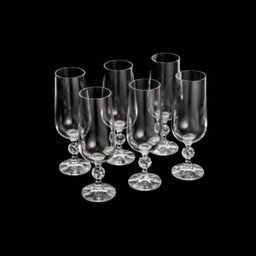 Conjunto 6 Taças para Champagne de Vidro com Titânio Klaudie 180ml Rojemac - 3