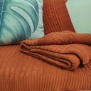 Ver imagem 1 de Manta de Sofá Tricot Terracota Delicato 1,30x1,60