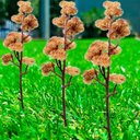 Ver imagem 2 de Kit 6 Plantas Artificiais Enfeite Jardim Mamonas Marrom 70cm