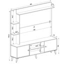 Ver imagem 3 de Home Para Tvs De 50 Polegadas Com 2 Portas De Bater e 6 Prateleiras 2040 - Quiditá - Branco /