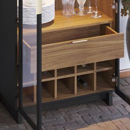 Cristaleira Ambiente Guanabara Preto Acetinado Noce Milano – Colibri - 7