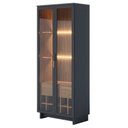 Ver imagem 4 de Cristaleira Ambiente Guanabara Preto Acetinado Noce Milano – Colibri