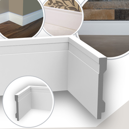 Kit 10 Barras Rodapé de Poliestireno 15 Cm Altura Branco Frisado (13mm X 2 Metros) - 5