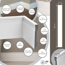 Ver imagem 2 de Kit 10 Barras Rodapé de Poliestireno 15 Cm Altura Branco Frisado (13mm X 2 Metros)