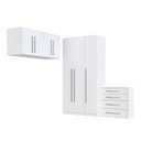 Ver imagem 2 de Quarto Modulado 100% MDF 4 Peças 7 Portas Cômoda 4 Gavetas Integrato Branco