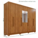 Ver imagem 4 de Guarda-Roupa Casal com Pés e Espelho 8 Portas 4 Gavetas França Espresso Móveis