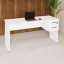 Ver imagem 1 de Mesa Escrivaninha 150cm Pés Painel com Gaveteiro Suspenso F5 Office
