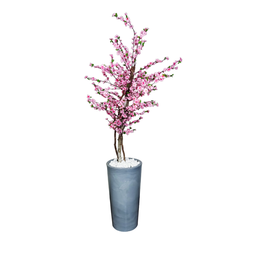 Arvore Artificial Pessegueira Rosa Tronco Natural - 4