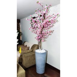 Arvore Artificial Pessegueira Rosa Tronco Natural - 3