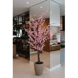 Arvore Artificial Pessegueira Rosa Tronco Natural - 1