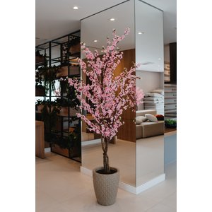 Arvore Artificial Pessegueira Rosa Tronco Natural