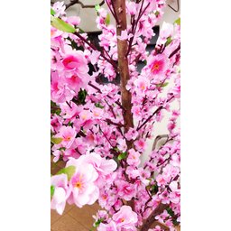 Arvore Artificial Pessegueira Rosa Tronco Natural - 5