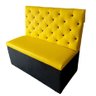 Conjunto 2 Sofás Booth e 1 Mesa Fixa 1.10m Amarelo e Preto - 1