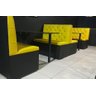 Conjunto 2 Sofás Booth e 1 Mesa Fixa 1.10m Amarelo e Preto - 2