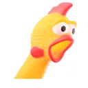 Ver imagem 4 de Frango Galinha Brinquedo com Som Grande Pet Borracha Mordedor c/ Apito Sonoro 27cm - Cachorro Medio