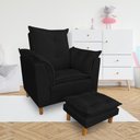 Ver imagem 4 de Kit Poltrona Amamentação Sara + Puff Suede Preto Dal Poz Estofados