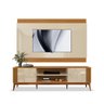 Painel com Rack Ripado TV 75 Polegadas Off White Cedro Legacy 2.0 Edn Móveis - 2