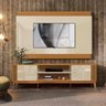 Painel com Rack Ripado TV 75 Polegadas Off White Cedro Legacy 2.0 Edn Móveis - 1