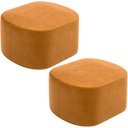 Ver imagem 1 de Kit 2 Puffs Decorativos Orgânico para Living Quarto 70cm Doha W01 Couríssimo Whisky - Lyam Decor