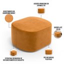Ver imagem 4 de Kit 2 Puffs Decorativos Orgânico para Living Quarto 70cm Doha W01 Couríssimo Whisky - Lyam Decor