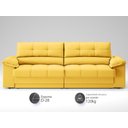 Ver imagem 3 de Sofá com Carregador Usb e Molas no Assento Retrátil Reclinável Mimo 2,00m Velosuede Canario - Netsof