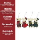 Ver mais imagens de Conjunto 4 Ursinhos Natal Pendente 15cm Pelúcia Creme Prime Roupa Xadrez