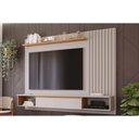 Ver imagem 1 de Painel Quarto P- Tv até 65 Pol Bahamas Ripado C- 1 Porta 215x157cm Off White-nature - Permóbili