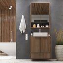 Ver imagem 1 de Conjunto para Banheiro Modulado 601 com Cuba e Espelheira 60cm Prime Yescasa Marrom/Noce