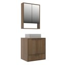 Ver imagem 2 de Conjunto para Banheiro Modulado 601 com Cuba e Espelheira 60cm Prime Yescasa Marrom/Noce