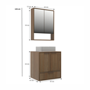 Ver imagem 3 de Conjunto para Banheiro Modulado 601 com Cuba e Espelheira 60cm Prime Yescasa Marrom/Noce