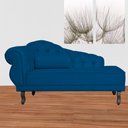 Ver imagem 5 de Recamier Divã Capitonê Larissa Lado Direito Suede Azul Marinho