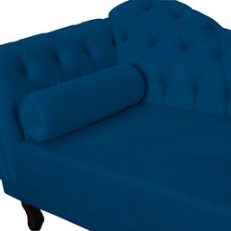 Recamier Divã Capitonê Larissa Lado Direito Suede Azul Marinho - 2