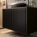 Ver imagem 3 de Gabinete Para Banheiro Ripado 80cm Black C/ Cuba Preta