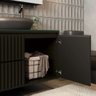 Gabinete Para Banheiro Ripado 80cm Black C/ Cuba Preta - 5