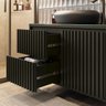 Gabinete Para Banheiro Ripado 80cm Black C/ Cuba Preta - 4