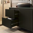 Ver imagem 4 de Gabinete Para Banheiro Ripado 80cm Black C/ Cuba Preta