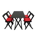 Ver imagem 1 de Conjunto Dobrável 120x70com 4 Cadeiras Estofadas Vermelho
