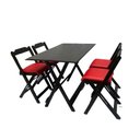 Ver imagem 2 de Conjunto Dobrável 120x70com 4 Cadeiras Estofadas Vermelho