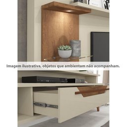 Rack Londres com Gavetão 3 Nichos e 2 Prateleiras de Vidro - - 6