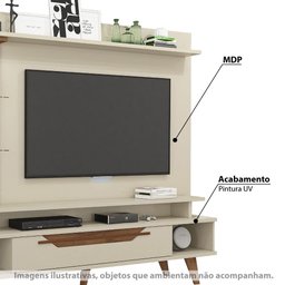 Rack Londres com Gavetão 3 Nichos e 2 Prateleiras de Vidro - - 2